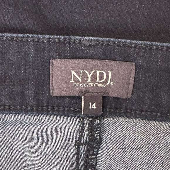 NYDJ Jeans Womens 14 Teresa Wide Leg Trouser Lift Tuck Stretch Dark Wash Denim - Picture 3 of 12